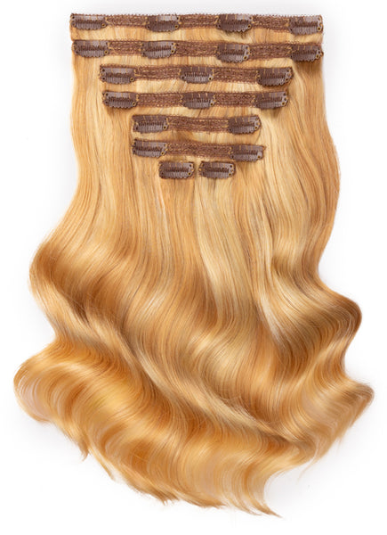 16 Inch Full Volume Clip in Hair Extensions #27/613 Blonde Mix