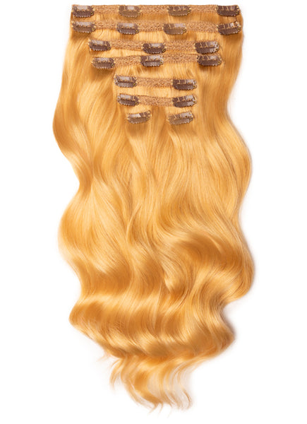 16 Inch Deluxe Clip in Hair Extensions #27 Strawberry Blonde