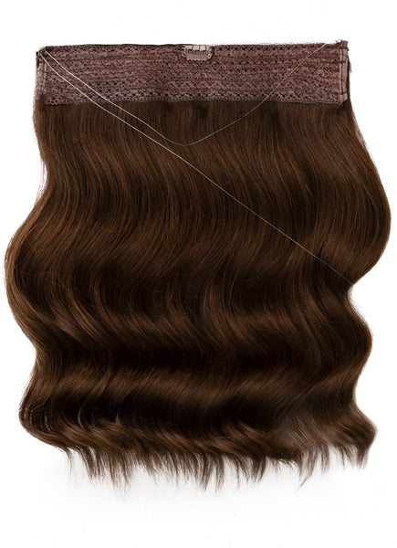 16 Inch Invisible Wire Hair Extensions #1C Mocha Brown