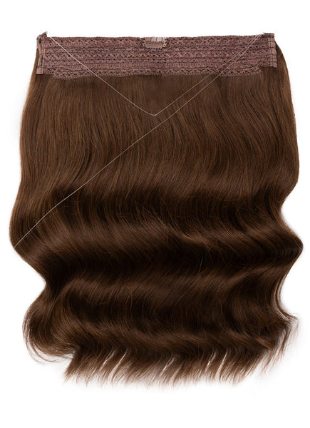 16 Inch Invisible Wire Hair Extensions #2 Dark Brown