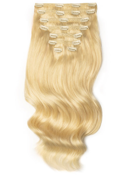 16 Inch Ultimate Volume Clip in Hair Extensions #613 Bleached Blonde