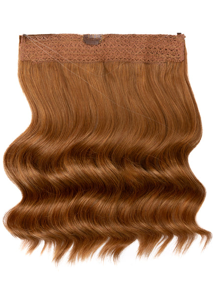 22 Inch Invisible Wire Hair Extensions #6 Light Chestnut Brown