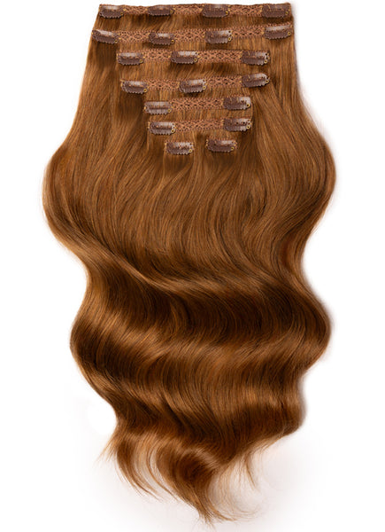 24 Inch Ultimate Volume Clip in Hair Extensions #6 Light Chestnut Brown