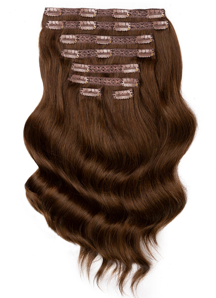 24 Inch Ultimate Volume Clip in Hair Extensions #2 Dark Brown