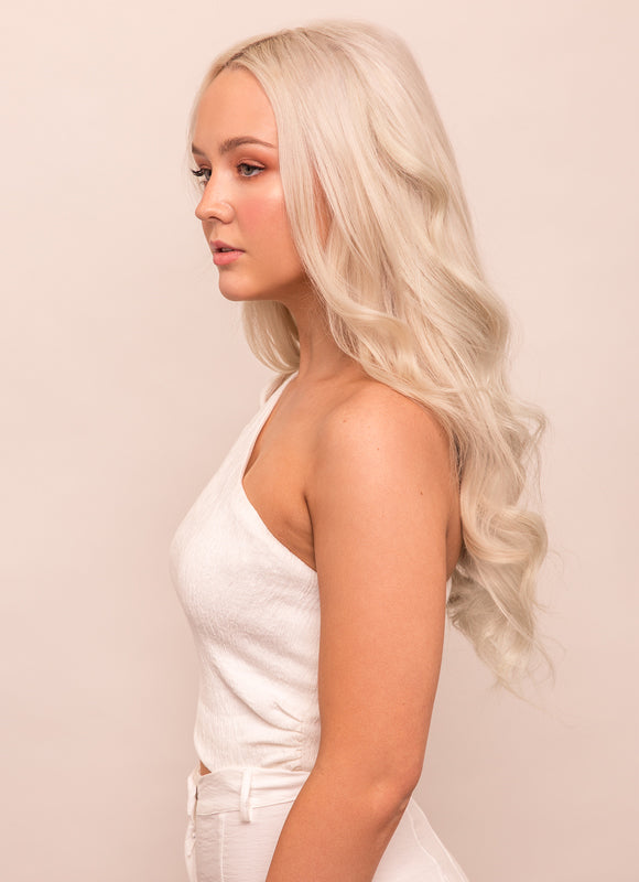 Platinum Blonde Clip in Hair Extensions